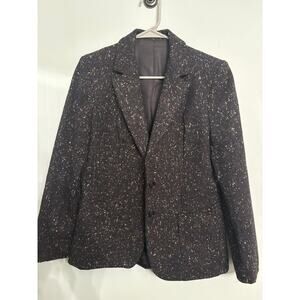 Vintage Speckled Wool Blend Blazer | Classic Tailored Jacket | Size 10